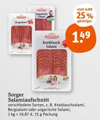 tegut Sorger salamiaufschnitt Angebot