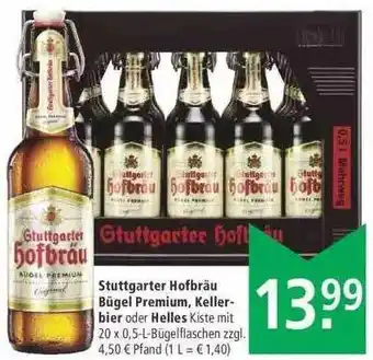 Marktkauf Stuttgarter Hofbräu Bügel Premium, Keller Bier oder Helles Angebot