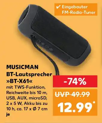 Kaufland MUSICMAN BT-Lautsprecher BT-X61 Angebot