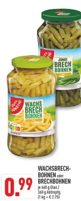 Marktkauf Gut & günstig wachsbrechbohnen oder brechbohnen Angebot