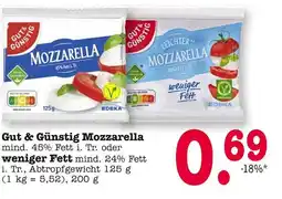 E-Center Gut & günstig mozzarella oder leichter mozzarella Angebot