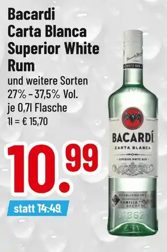 trinkgut Bacardi carta blanca superior white rum Angebot