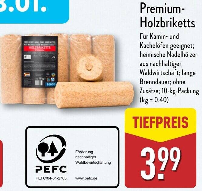 Wunderbar Holzbriketts Angebot Aldi Bild