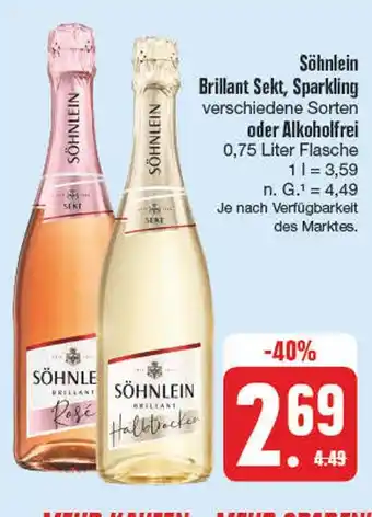 Edeka Söhnlein brillant sekt, sparkling oder alkoholfrei Angebot