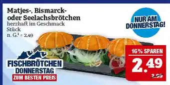 Marktkauf Matjes-, bismarck- oder seelachsbrötchen Angebot