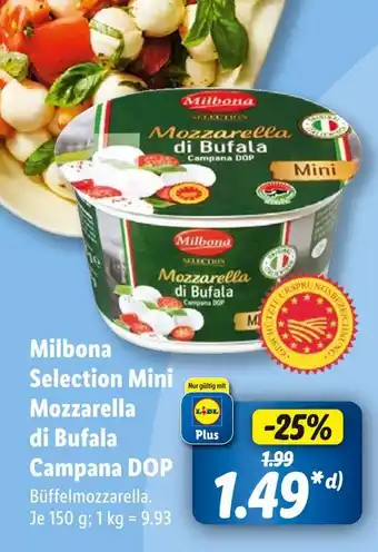 Lidl Milbona selection mini mozzarella di bufala campana dop Angebot