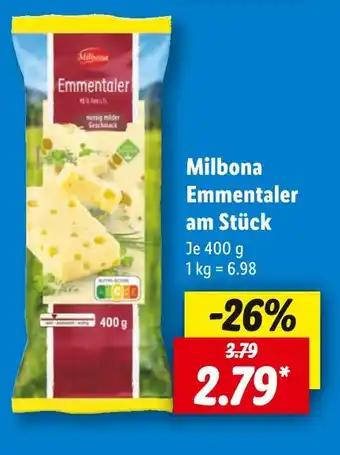 Lidl Milbona emmentaler am stück Angebot