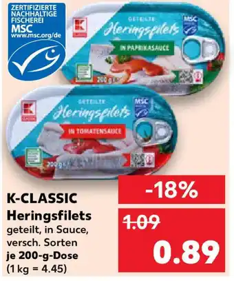 Kaufland K-CLASSIC Heringsfilets Angebot