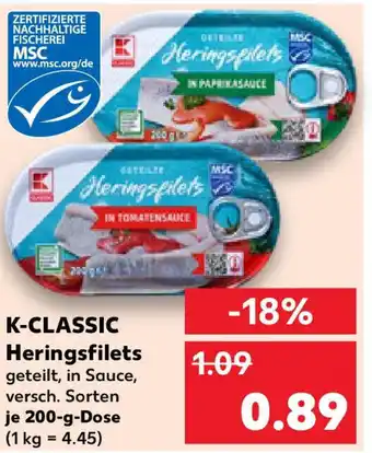 Kaufland K-CLASSIC Heringsfilets Angebot