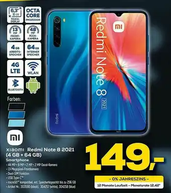 Euronics Berlet Xiaomi Redmi Note 8 2021 4+64gb Angebot