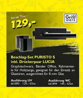 Holz Possling Beschlag-set Puristo S Inkl. Drückerpaar Lucia Angebot