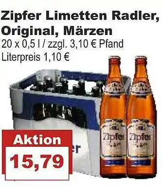 Bilgro Zipfer Limetten Radler, Original, Märzen Angebot