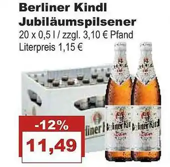 Bilgro Berliner Kindl Jubiläumspilsener Angebot