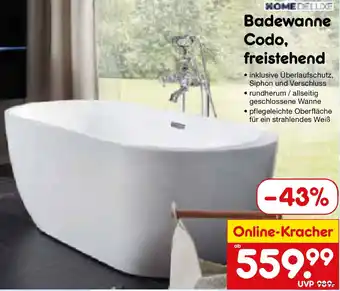 Netto Marken-Discount HOME DELUXE Badewanne Codo, freistehend Angebot