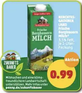 PENNY Berchtesgadener Land Frische Bergbauern Milch 1L Angebot