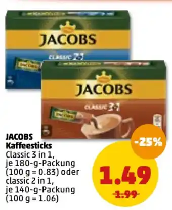 PENNY Jacobs Kaffeesticks 180/140g Angebot