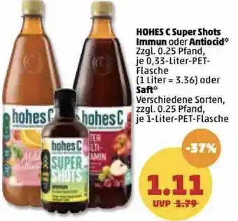 PENNY Hohes C Super Shots Immun oder Antiocid 0,33L oder Saft 1L Angebot