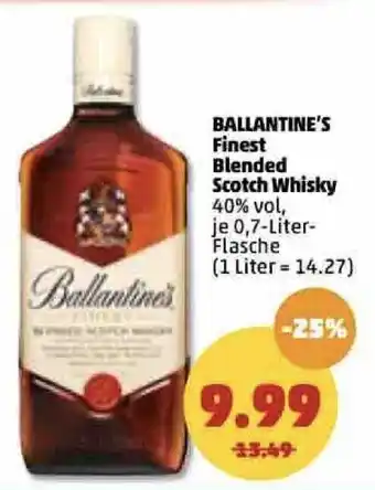 PENNY Ballantine's Finest Blended Scotch Whisky 0,7L Angebot