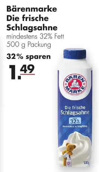 Handelshof Bärenmarke Die Frische Schlagsahne 500g Angebot