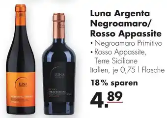 Handelshof Luna Argenta Negroamaro/Rosso Appassite 0,75L Angebot