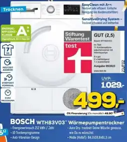 Euronics BOSCH WTH83V03 Wärmepumpentrockner Angebot