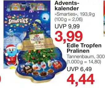 Jawoll Adventskalender 193,9g oder Edle Tropfen Pralinen 300g Angebot