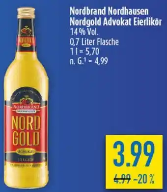 diska Nordbrand Nordhausen Nordgold Advokat Eierlikör Angebot