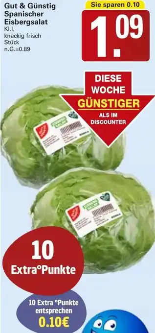 WEZ Gut & Günstig Spanischer Eisbergsalat Angebot