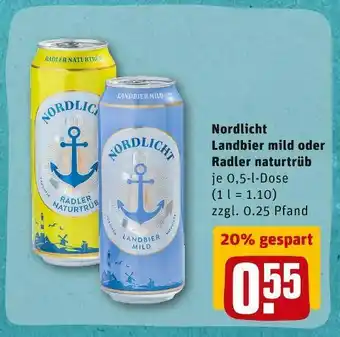 REWE Nordlicht landbier mild oder radler naturtrüb Angebot