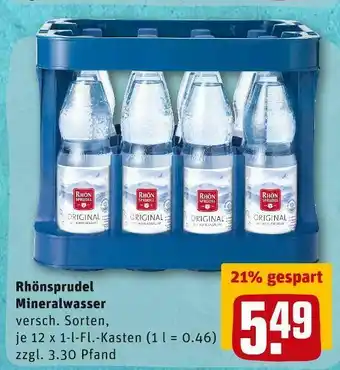 REWE Rhönsprudel mineralwasser Angebot