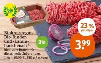 tegut Bio Rinder und Lammhackfleisch 250g Angebot