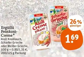 tegut Ergüllü Feinkost Creme 200/125g Angebot