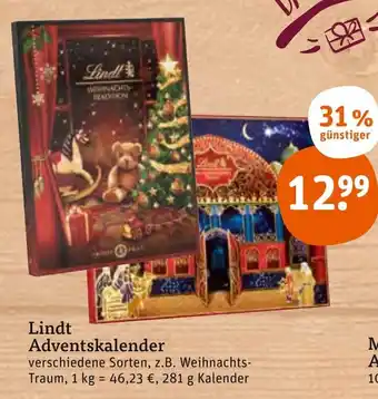 tegut Lindt Adventskalender 281g Angebot