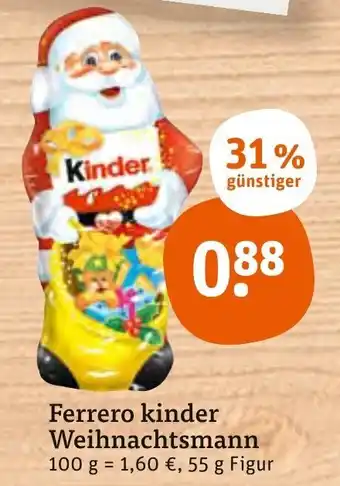 tegut Ferrero Kinder Weihnachtsmann 55g Angebot