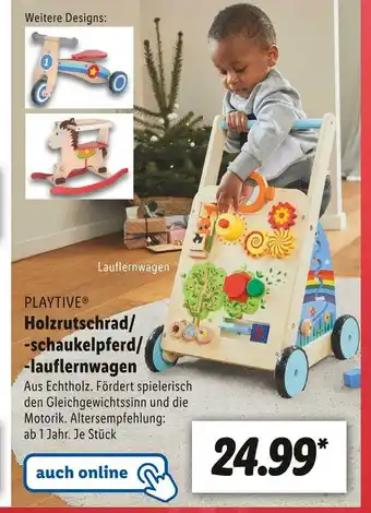 Lidl Playtive holzrutschrad, -schaukelpferd oder -lauflernwagen Angebot