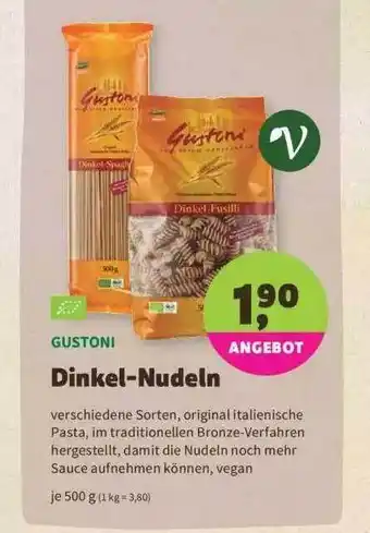 Denns BioMarkt Gustoni Dinkel Nudeln 500g Angebot