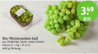 tegut Bio-Weintrauben hell Angebot
