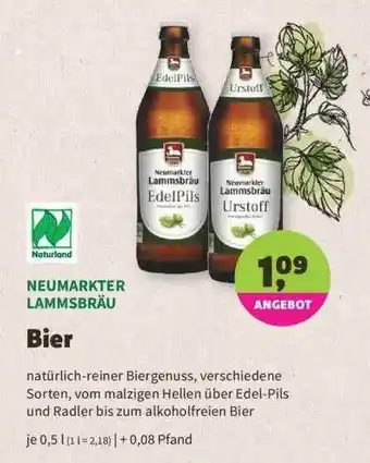 Denns BioMarkt Neumarkter Lammsbräu Bier 0,5L Angebot