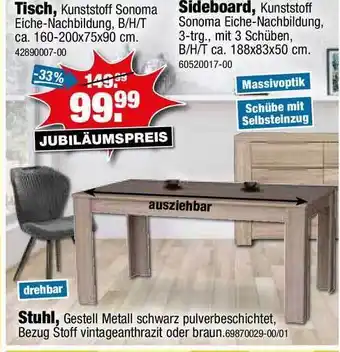 SB Lagerkauf Stuhl, Tisch Oder Sideboard Angebot