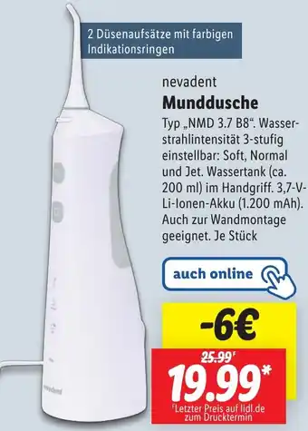 Lidl nevadent Munddusche Angebot