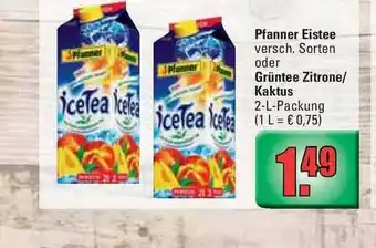 Profi Getränke Pfanner Eistee Oder Grüntee Zitrone Oder Kaktus 2L Angebot