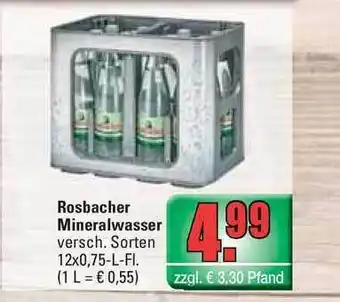 Profi Getränke Rosbacher Mineralwasser 12x0,75L Angebot