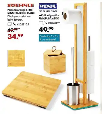 Galeria Soehnle Personenwaage Stye Sense Bamboo Magic Angebot