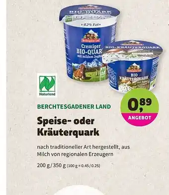 Biomarkt Bechtesgadener Land Speise Oder Kräuterquark 200/350g Angebot