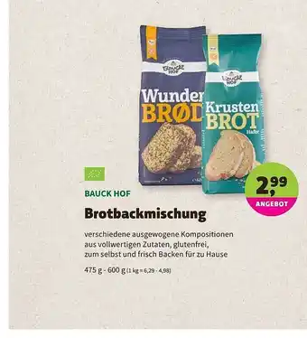 Biomarkt Bauck Hof Brotbackmischung 475-600g Angebot