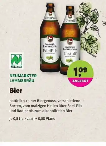 Biomarkt Neumarkter Lammsbräu Bier 0,5L Angebot