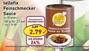 PicksRaus Tellofix Feinschmecker Sauce 188g Angebot