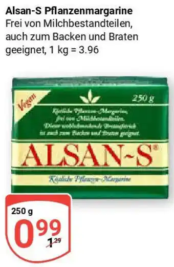 Globus Alsan-S Pflanzenmargarine Angebot