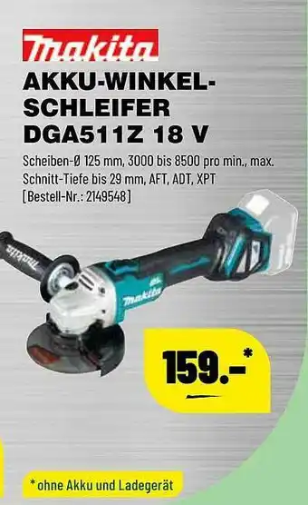 Leitermann Baumarkt Makita Akku-winkel-schleifer Dga51 1z 18 V Angebot