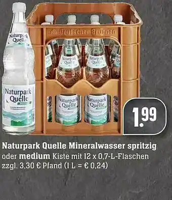 Scheck-in-Center Naturpark Quelle Mineralwasser Spritzig Oder Medium Angebot